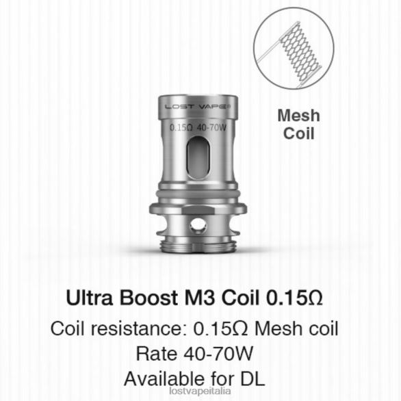 Lost Vape Ultra bobine boost (confezione da 5) m3v2 0,15ohm FTP8B348 Lost Vape Review Italia