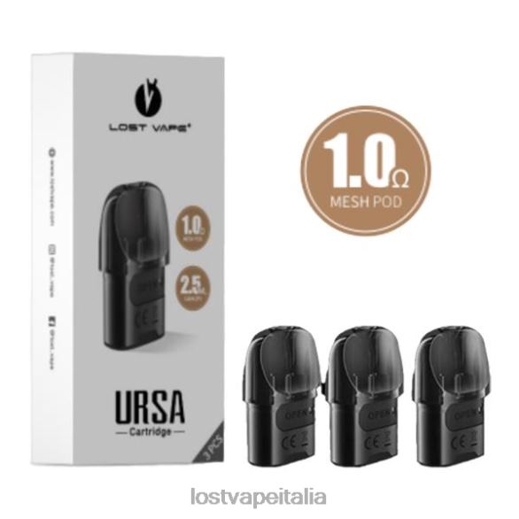 Lost Vape URSA cialde sostitutive | 2,5 ml (confezione da 3) nero 1.ohm FTP8B124 Lost Vape Customer Service