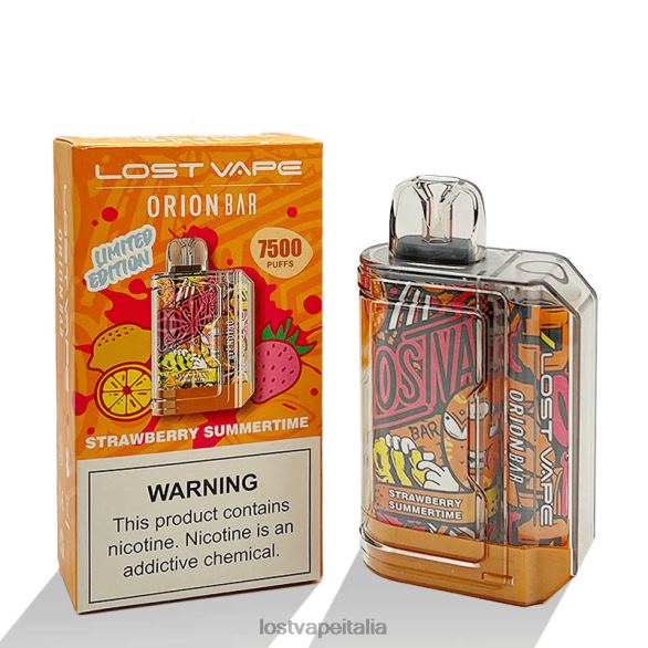 Lost Vape Orion bar usa e getta | 7500 sbuffi | 18 ml | 50 mg estate alla fragola FTP8B98 Lost Vape Review Italia